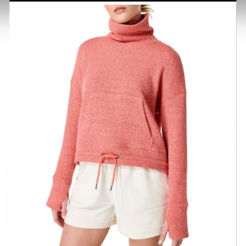Sweaty Betty Coral Cowl Neck Sweater